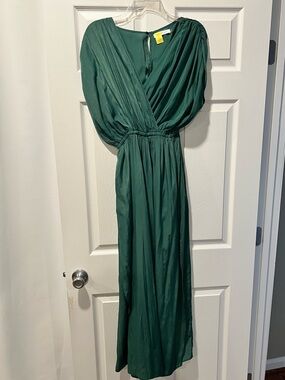 Mustard Seed Deep Green Wrap-Style Jumpsuit